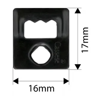 Záves na rámik čierny 16x17 mm